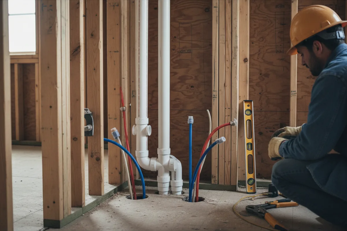 Drain and supply rough-in during Leak Detection in Clarksdale