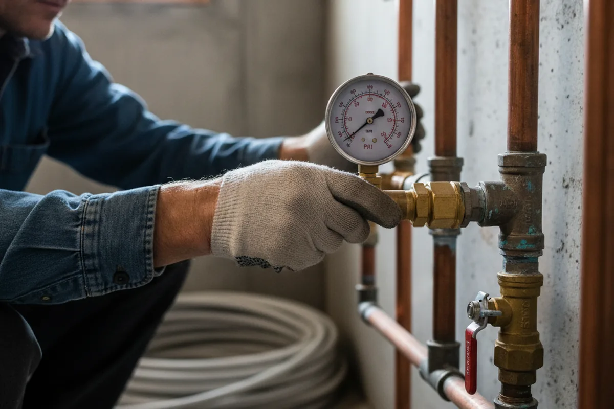 Pressure testing a repaired line during Water Line Repair in Clarksdale